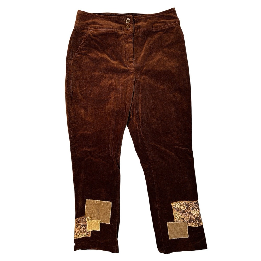 St. John's Bay Embroidered Brown Corduroy Women's Size 6‎ P Pants